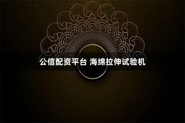 公信配资平台 海绵拉伸试验机